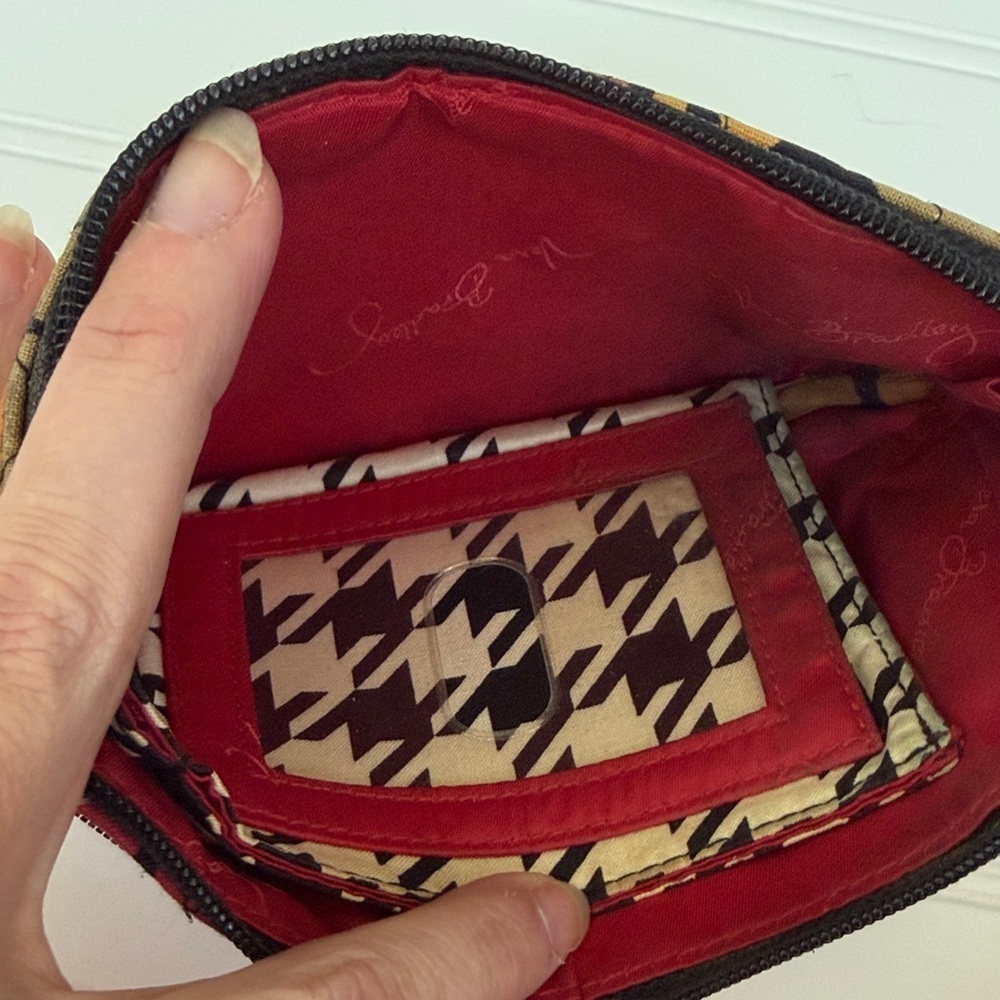 (136)VeraBradley Quilted Floral Wristlet Wallet Red,Orange,Mustard, Black,Cream - Picture 6 of 9